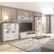 Bild für Wohnzimmer-Set HOME 5 tlg Schrankwand mit Couchtisch Weiss Abisko