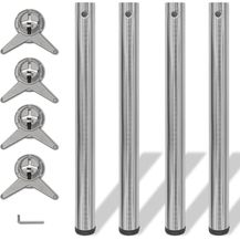 Bild für 4x höhenverstellbares Tischbein Nickel gebürstet 710 mm 242136