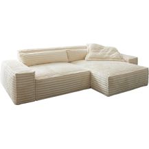Bild für Ecksofa Sirpio XL 270x170 cm Plüschcord Beige Recamiere variabel