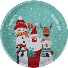 Bild für Weihnachtsteller 26 cm Plätzchenteller Nikolausteller Adventsteller Festtagsteller Dekoteller Adventsdeko Tischdeko Weihnachtsplatte Metallteller