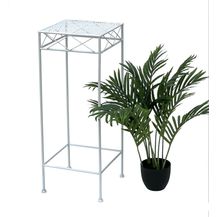 Bild für DanDiBo Blumenhocker Weiß Metall Eckig 70 cm Blumenständer 96314 L Beistelltisch Blumensäule Modern Pflanzenständer Pflanzenhocker