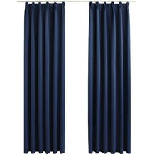 Bild für vidaXL Verdunkelungsvorhänge mit Haken 2 Stk. Blau 140x245cm 134456