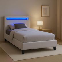 Bild für CARO-Möbel 'HIMALAYA' Polsterbett mit LED 90x200 cm