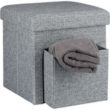 Bild für Faltbarer Sitzhocker Leinen mit Fach