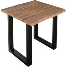 Bild für Esstisch Baumkante massiv Akazie stone 80 x 80 cm schwarz LAUREN 71246468