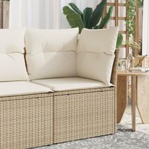 Bild für vidaXL Garten-Ecksofa mit Kissen Beige Poly Rattan 366074