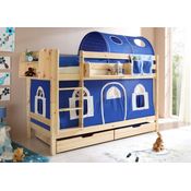 Ticaa Etagenbett Marcel Kiefer Natur - blau-weiß