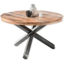 Bild für Esstisch Esszimmer Tisch Massivholz Echtholz Mango Metall Gestell rund 130cm