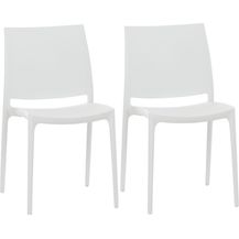 Bild für CLP 2er Set Stapelstühle Maya bis zu 130 kg belastbar,weiß