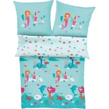 Bild für s. Oliver Satin-Bettwäsche JUNIOR 100x135 cm blau/grün