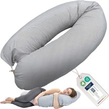 Bild für sei Design XXL Stillkissen ergonomisch 190x30 Schwangerschaftskissen Seitenschläferkissen Komfortkissen Erwachsene Baby Kissen mit Bezug 100% Baumwolle