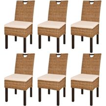 Bild für vidaXL Esszimmerstühle 6 Stk. Kubu-Rattan Mangoholz [274363]