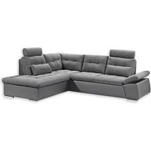 Bild für Ecksofa JAK Couch Schlafcouch Sofa Lederlook dunkel grau Ottomane links L-Form