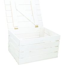 Bild für Kistenkolli Altes Land Allzweckkiste Holztruhe weiss mit Deckel 48 x 36 x 30cm (Spar-Set, 1er Set)