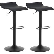 Bild für 2er Set Barstuhl aus Kunstleder und Stahl schwarz