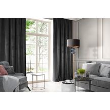 Bild für Samtvorhang Velours Vorhänge zum Wohnzimmer Prachtvoll Elegant schwarz 140x270 cm Kräuselband
