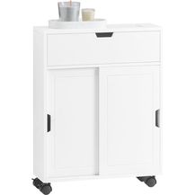 Bild für Badezimmerschrank mit 2 Schiebetüren und 1 Klappe MDF Weiß BZR31-W