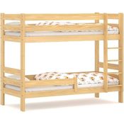 WNM Group 2in1 Etagenbett oder 2 Einzelbetten - Hochbett für Kinder Sophie - Stockbett mit Rausfallschutz und Lattenrost - Absturzsicherung Doppelstockbett - Jugendbett 80x190 cm - Kiefer
