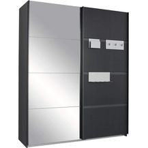 Bild für Rauch Möbel Steinheim Schwebetürenschrank Grau Metallic mit Spiegel inkl. Garderoben-Accessoires