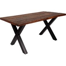 Bild für Baumkantentisch Rough Wood Platte 260 cm X-Gestell schwarz Ramon 83792692