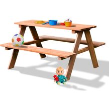 Bild für Coemo Picknicktisch Holz Kinder Sitzgruppe Gartentisch Sitzgarnitur Braun