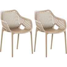 Bild für CLP 2er Set Stühle Air XL stapelbar mit einer Sitzhöhe von 44 cm,schlamm