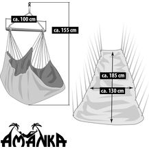 Bild für XXL Hängesessel Relaxsessel 185x130cm bis 150kg mit blauen Streifen