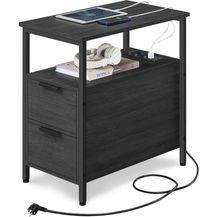 Bild für Vasagle Beistelltisch mit Steckdosenleiste und 2 Schubladen