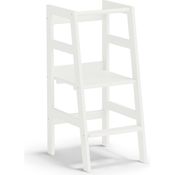 Bellabino 'Milo' Lernturm, Tritt 3-fach höhenverstellbar, weiß lackiert, Kiefer Massivholz