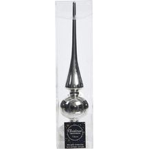 Bild für Kaemingk Christbaumspitze Christbaumschmuck Christbaumspitze Glas Ø 6 x 26 cm silber glänzend