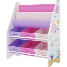 Bild für Kinderregal Ponteceso Ozean-Motiv Weiß/Rosa/Lila [en. casa]