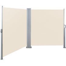 Bild für SVITA Doppelseitenmarkise ausziehbar freistehend Sichtschutz 600x180 cm Beige