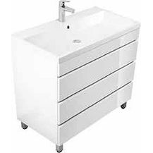 Bild für Badmöbel Badezimmer Waschbecken Waschplatz Standmöbel Felini 90 weiß hochglanz