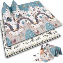 Bild für NUKIDO Baby-Schaumstoffmatte Doppelseitig Niedlich Buntes Design zum Spielen Krabbeln Ideal als Geschenk Rollbar Dicke 1 cm Größe 200x180 cm NK-340