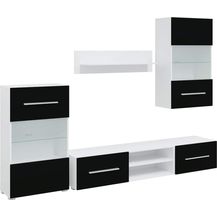 Bild für vidaXL 5-tlg. Wohnwand mit LED-Beleuchtung Mattschwarz Holzwerkstoff 3324230