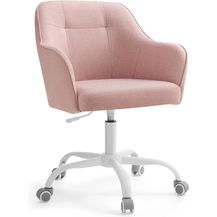 Bild für Songmics höhenverstellbarer Bürostuhl, bis 120 kg belastbar, Leinenimitat rosa, 64x64 x (83-93)