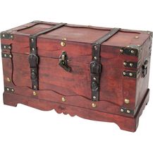 Bild für HMF Schatzkiste Schatztruhe Frankreich aus Holz mit dekorativem Metallschloss