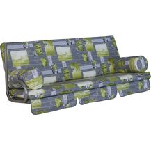 Bild für ANGERER Freizeitmöbel GmbH Polsterauflage Hollywoodschaukel Polsterauflage Trend Bambus grau gemustert 180 cm, (1 Stück, 1 Auflage, 1 Lehnenkissen, 2 Nackenrollen, 1 Unterlage)