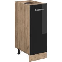 Bild für Apothekerschrank R-Line Schwarz Hochglanz 30 cm ohne Arbeitsplatte Vicco