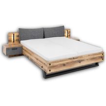 Bild für Stella Trading 'DOVER' Bettanlage mit Nachtkommoden & LED-Beleuchtung