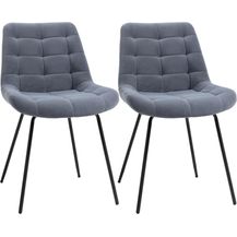 Bild für HOMCOM Esszimmerstuhl Polsterstuhl mit Rückenlehne, Sitzbezug aus Samt (Küchenstuhl, 2 St)