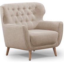 Bild für CAVADORE Sessel Abby / Klassischer Polstersessel mit Knopfheftung / 87 x 89 x 88 / Strukturstoff