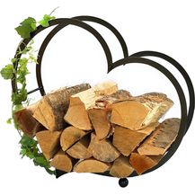 Bild für DanDiBo Kaminholzregal Innen Metall Herz Kaminholzständer 64 cm 181134 Holzkorb Kaminholzhalter