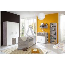 Bild für Babyzimmer Franzi in Eiche Sand und Weiß 7 teilig mit Kleiderschrank