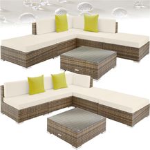 Bild für tectake Loungeset Rattan Lounge, (Set, 6-tlg)