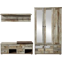 Bild für Garderobe BONANZA 3-TLG Garderobenschrank Paneel Bank Driftwood Nachbildung