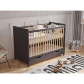 Love For Sleep Babybett Kinderbett Gitterbett mit Schublade und Aloe Vera Matratze 120x60 cm,Sicherheitsbarriere,Beißschienen