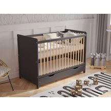 Bild für Love For Sleep Babybett Kinderbett Gitterbett mit Schublade und Aloe Vera Matratze 120x60 cm,Sicherheitsbarriere,Beißschienen