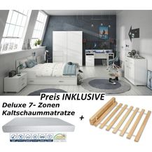 Bild für Jugendzimmer Gaming Zimmer Tezaur Snow" von Forte 8 teilig mit großem Gaming- Schreibtisch