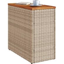 Bild für vidaXL Garten-Beistelltisch Holzplatte Beige 58x27,5x55 cm Poly Rattan 366072
